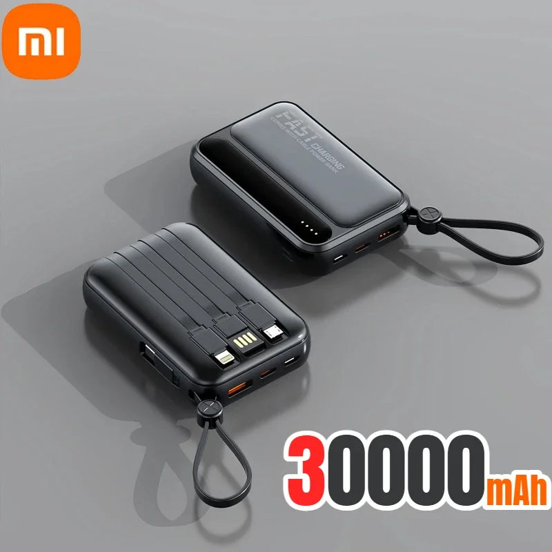 Xiaomi 500000mAh Power Bank Large Capacity 4 In1 Cables Intelligent Digital Display Light Portable Powerbank For iPhone Huawei