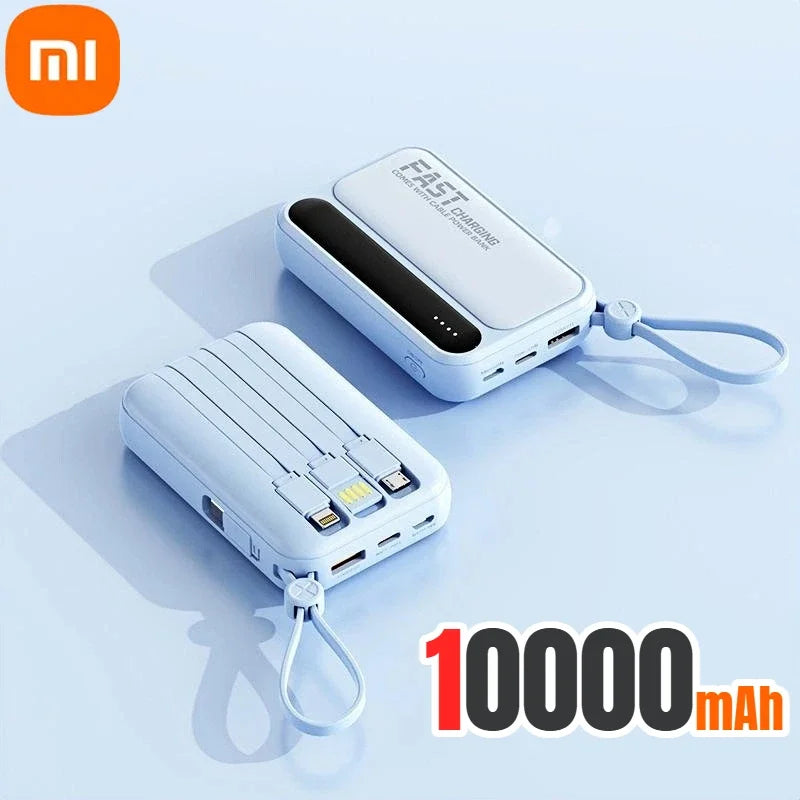 Xiaomi 500000mAh Power Bank Large Capacity 4 In1 Cables Intelligent Digital Display Light Portable Powerbank For iPhone Huawei