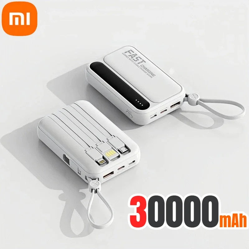 Xiaomi 500000mAh Power Bank Large Capacity 4 In1 Cables Intelligent Digital Display Light Portable Powerbank For iPhone Huawei