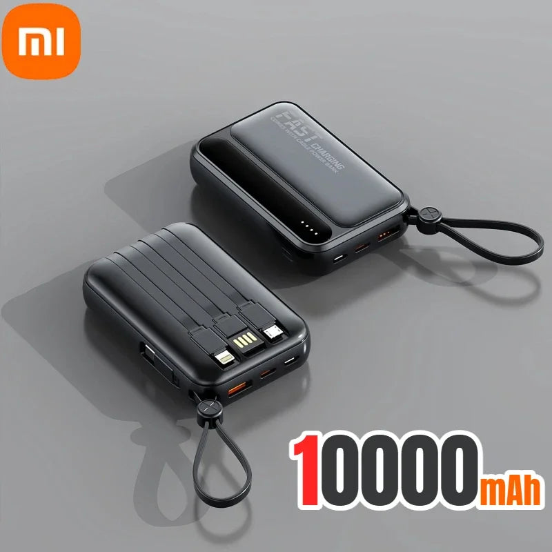 Xiaomi 500000mAh Power Bank Large Capacity 4 In1 Cables Intelligent Digital Display Light Portable Powerbank For iPhone Huawei