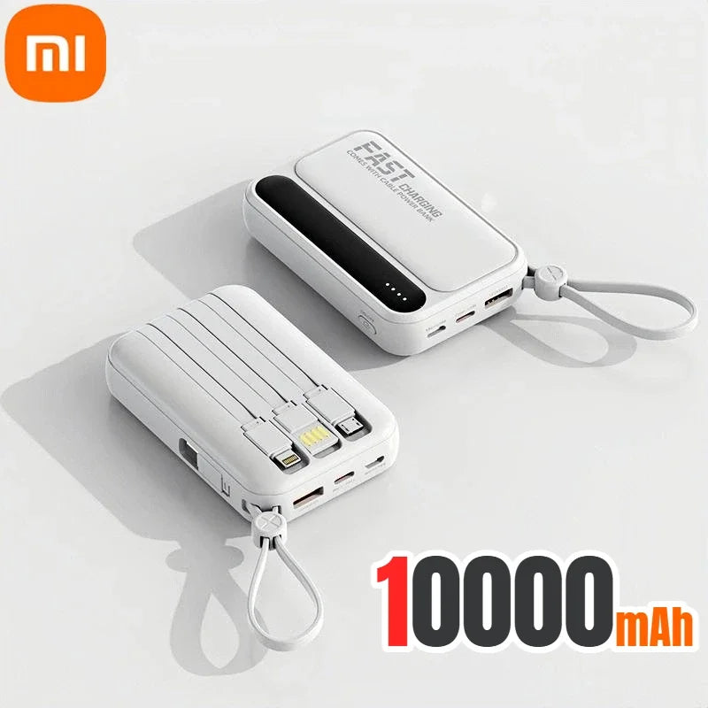 Xiaomi 500000mAh Power Bank Large Capacity 4 In1 Cables Intelligent Digital Display Light Portable Powerbank For iPhone Huawei